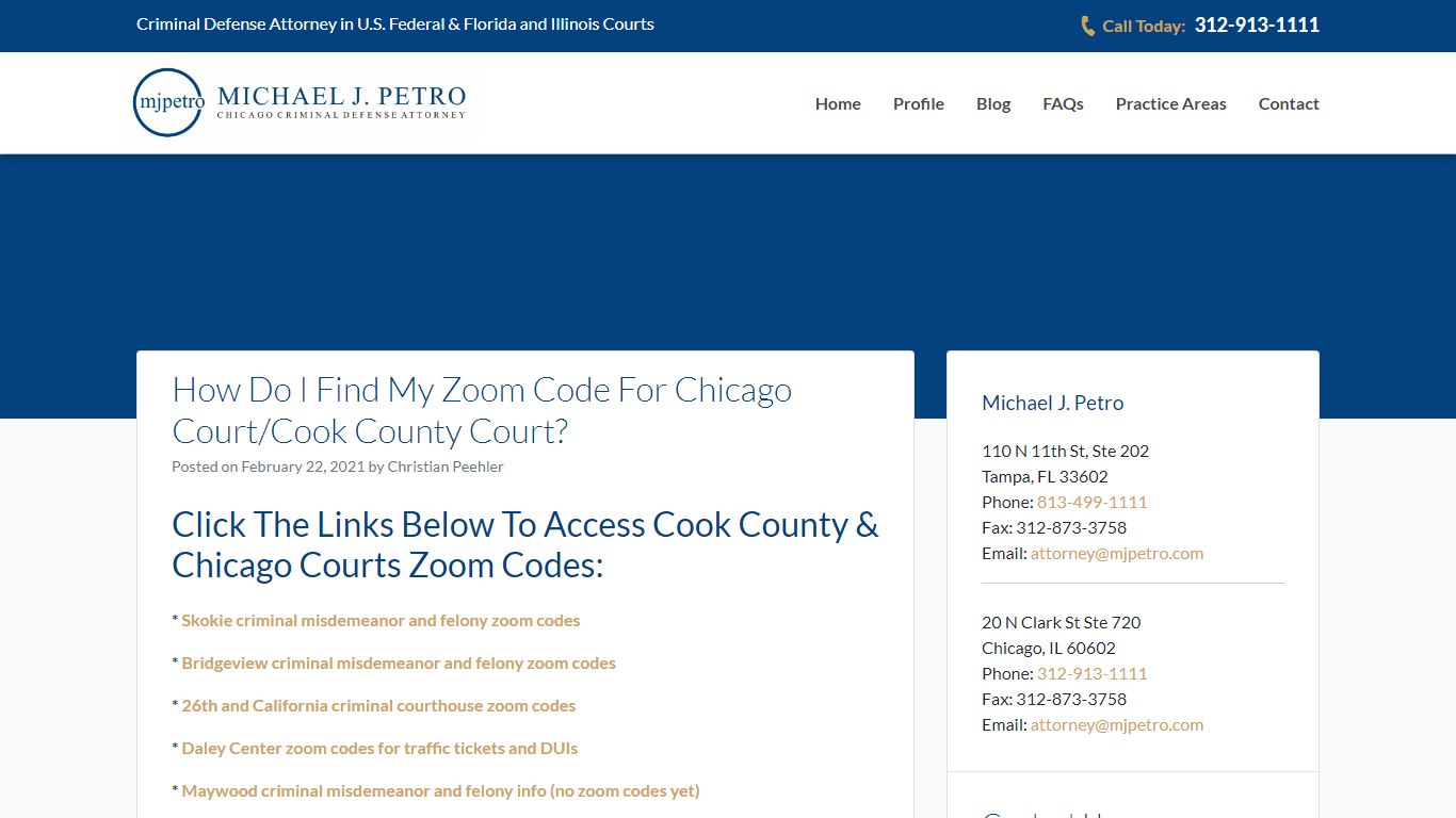 How Do I Find My Zoom Code For Chicago Court/Cook County Court?